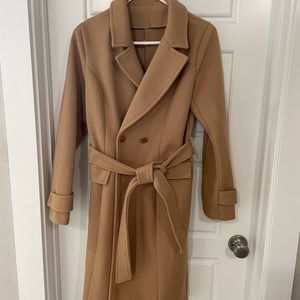 Tan long trench coat